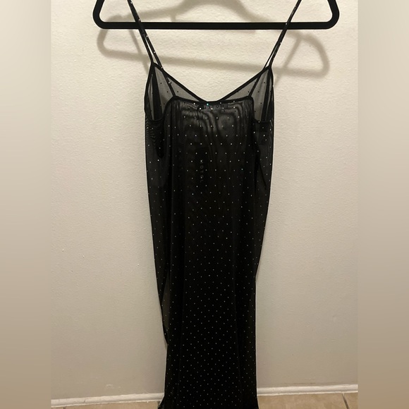 NWT MOTEL Batis Maxi Dress in Crystal Net Black Sheer - Picture 6 of 14